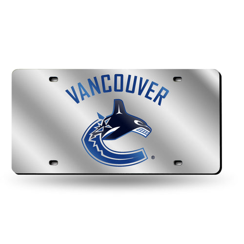 Vancouver Canucks Silver Chrome Laser Tag License Plate