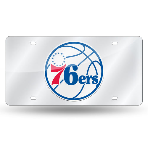Philadelphia 76ers Chrome Laser Tag License Plate 