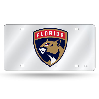 Florida Panthers Silver Chrome Laser Tag License Plate