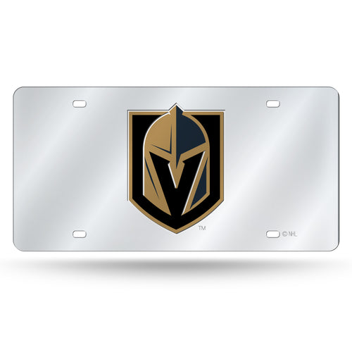 Vegas Golden Knights Silver Chrome Laser Tag License Plate