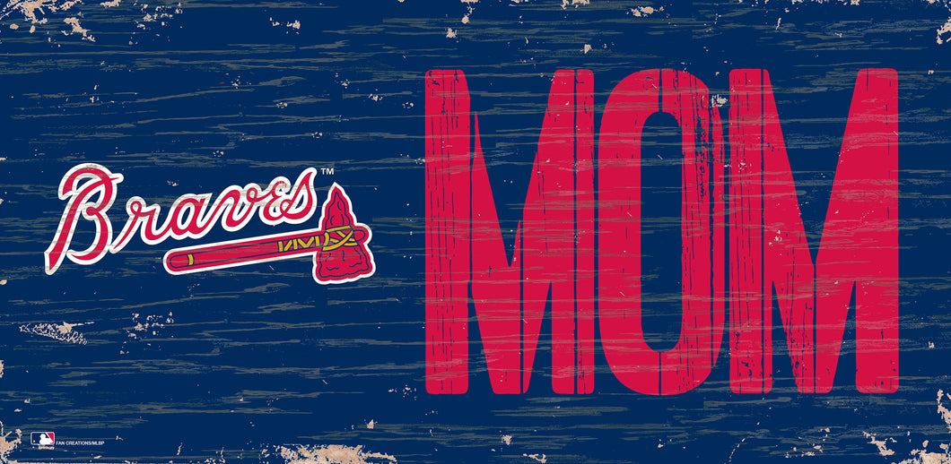 Atlanta Braves Mom Wood Sign - 6