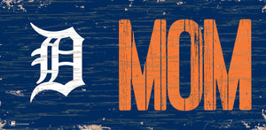 Detroit Tigers Mom Wood Sign - 6"x12"