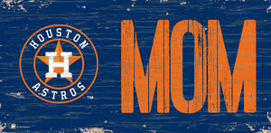 Houston Astros Mom Wood Sign - 6"x12"