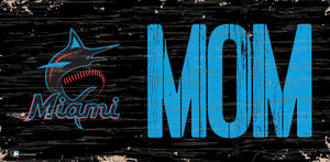 Miami Marlins Mom Wood Sign - 6"x12"