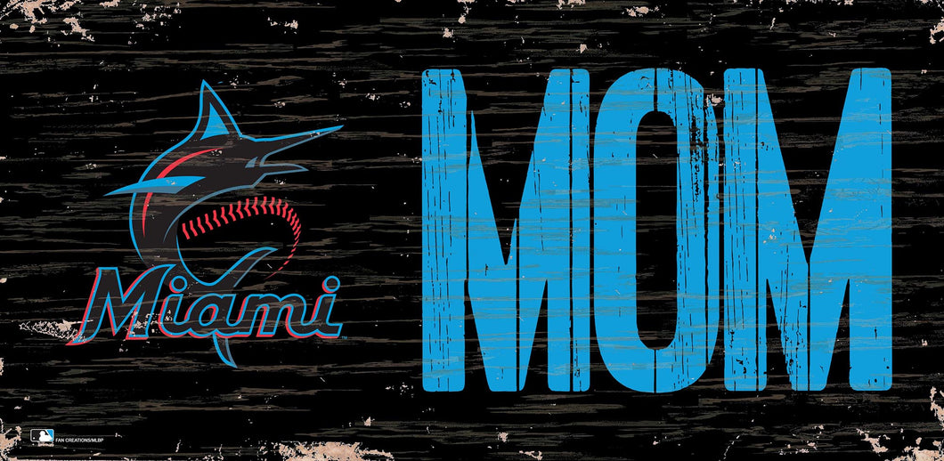 Miami Marlins Mom Wood Sign - 6