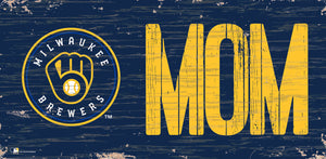 Milwaukee Brewers Mom Wood Sign - 6"x12"