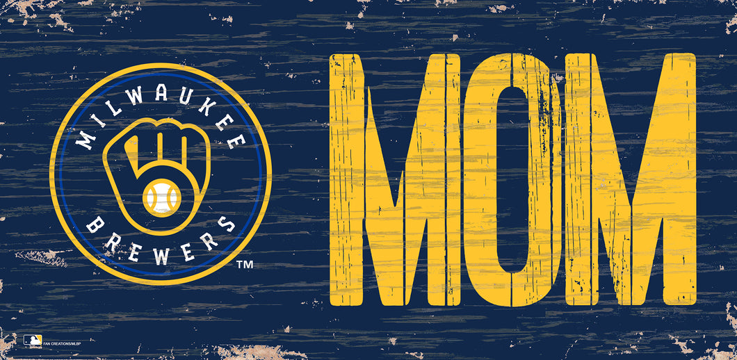 Milwaukee Brewers Mom Wood Sign - 6
