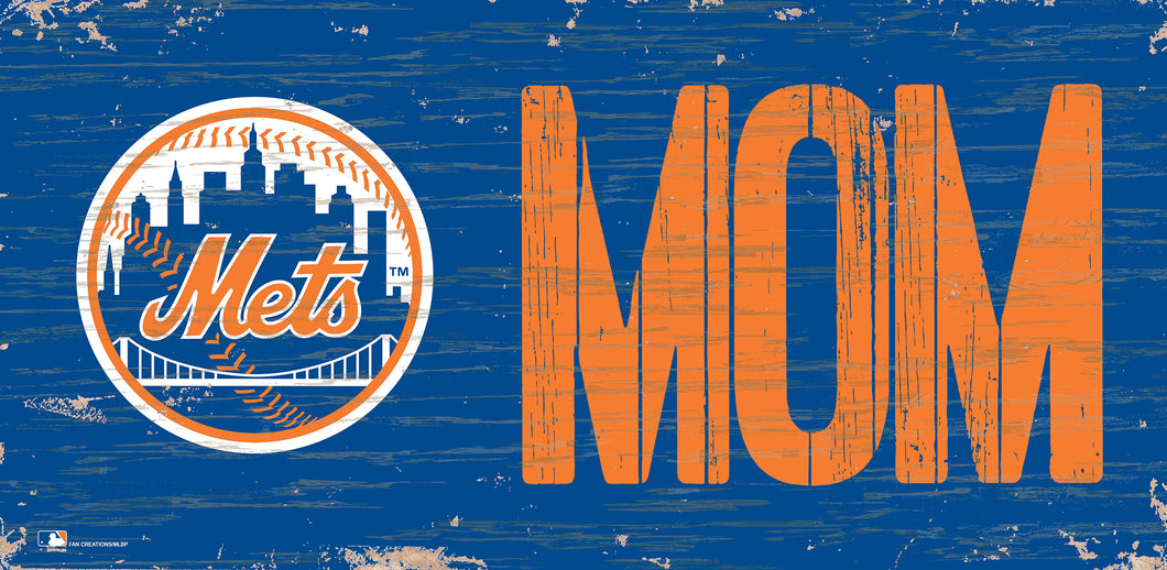 New York Mets Mom Wood Sign - 6