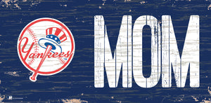New York Yankees Mom Wood Sign - 6"x12"