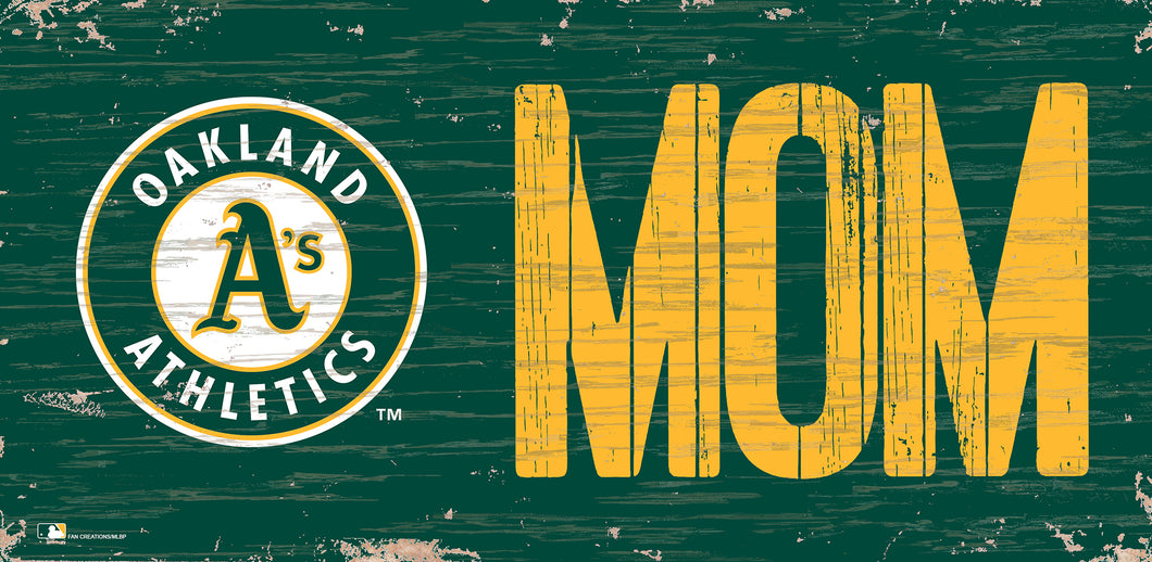 Oakland Athletics Mom Wood Sign - 6