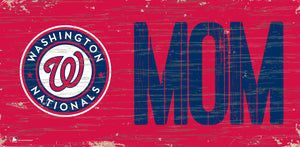 Washington Nationals Mom Wood Sign - 6"x12"