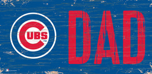 Chicago Cubs Dad Wood Sign - 6"x12"