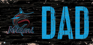 Miami Marlins Dad Wood Sign - 6"x12"