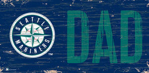 Seattle Mariners Dad Wood Sign - 6"x12"