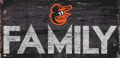 Baltimore Orioles Family Wood Sign 