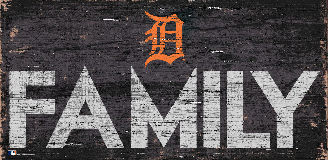 Detroit Tigers Family Wood Sign