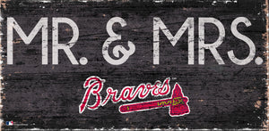 Atlanta Braves Mr. & Mrs. Wood Sign - 6"x12"
