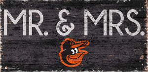  Baltimore Orioles Mr. & Mrs. Wood Sign - 6"x12"