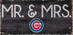 Chicago Cubs Mr. & Mrs. Wood Sign - 6"x12"