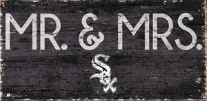 Chicago White Sox Mr. & Mrs. Wood Sign - 6"x12"