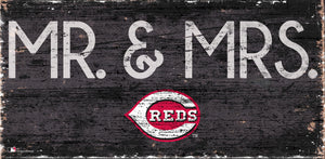 Cincinnati Reds Mr. & Mrs. Wood Sign - 6"x12"
