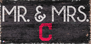 Cleveland Indians Mr. & Mrs. Wood Sign - 6"x12"