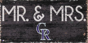 Colorado Rockies Mr. & Mrs. Wood Sign - 6"x12"
