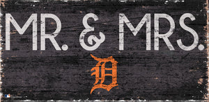 Detroit Tigers Mr. & Mrs. Wood Sign - 6"x12"