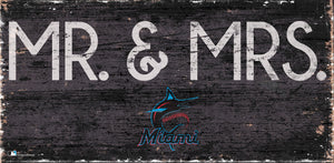 Miami Marlins Mr. & Mrs. Wood Sign - 6"x12"