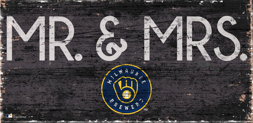 Milwaukee Brewers Mr. & Mrs. Wood Sign - 6