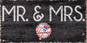 New York Yankees Mr. & Mrs. Wood Sign - 6"x12"