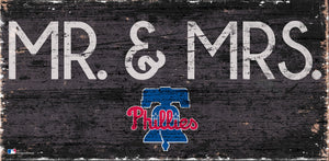 Philadelphia Phillies Mr. & Mrs. Wood Sign - 6"x12"