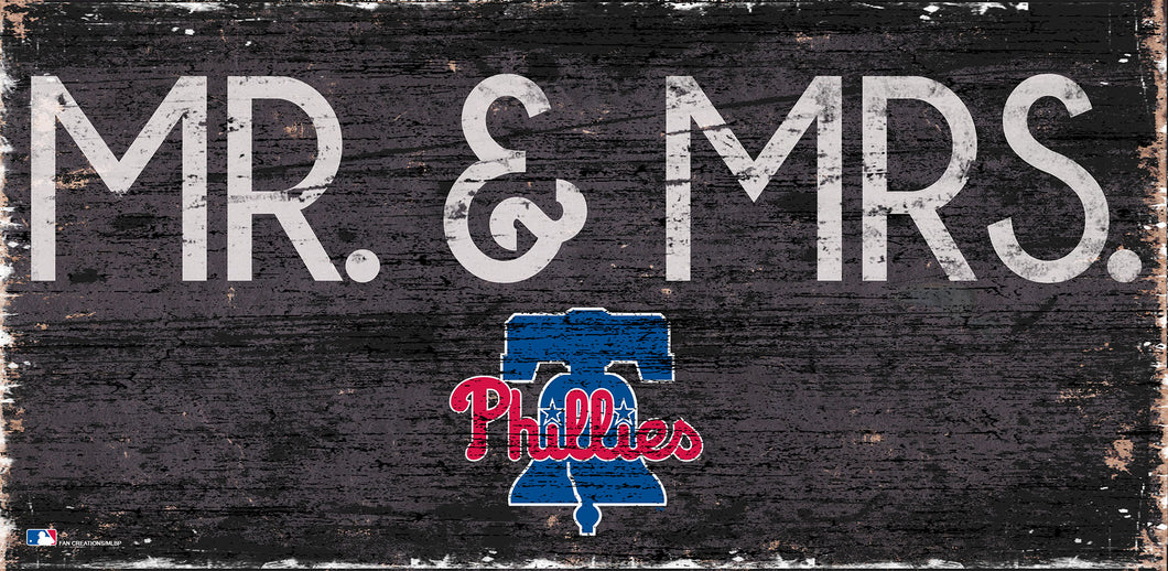 Philadelphia Phillies Mr. & Mrs. Wood Sign - 6