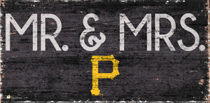 Pittsburgh Pirates Mr. & Mrs. Wood Sign - 6"x12"