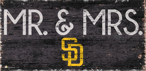 San Diego Padres Mr. & Mrs. Wood Sign - 6"x12"