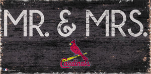St. Louis Cardinals Mr. & Mrs. Wood Sign - 6"x12"