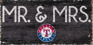 Texas Rangers Mr. & Mrs. Wood Sign - 6"x12"