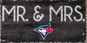 Toronto Blue Jays Mr. & Mrs. Wood Sign - 6"x12"