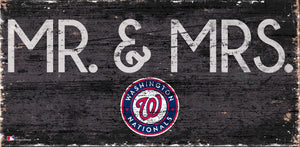 Washington Nationals Mr. & Mrs. Wood Sign - 6"x12"