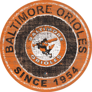 Baltimore Orioles Heritage Logo Round Wood Sign - 24"