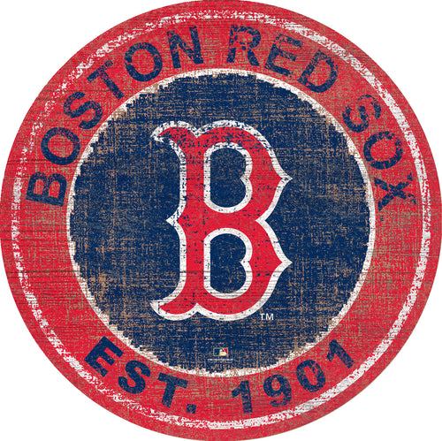 Boston Red Sox Heritage Logo Round Wood Sign - 24
