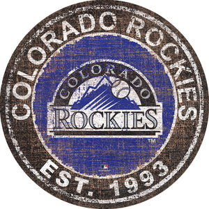 Colorado Rockies Heritage Logo Round Wood Sign - 24"