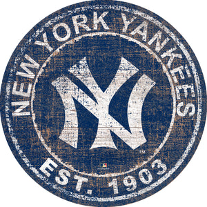 New York Mets Heritage Logo Round Wood Sign - 24"