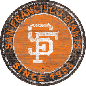 San Francisco Giants Heritage Logo Round Wood Sign - 24"