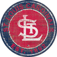 St. Louis Cardinals Heritage Logo Round Wood Sign - 24"