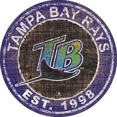 Tampa Bay Rays Heritage Logo Round Wood Sign - 24