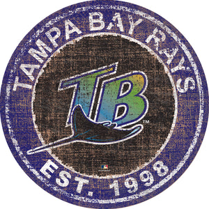 Tampa Bay Rays Heritage Logo Round Wood Sign - 24"