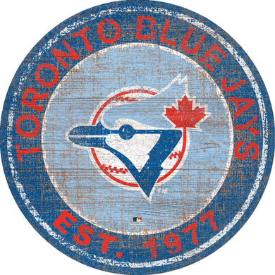 Toronto Blue Jays Heritage Logo Round Wood Sign - 24