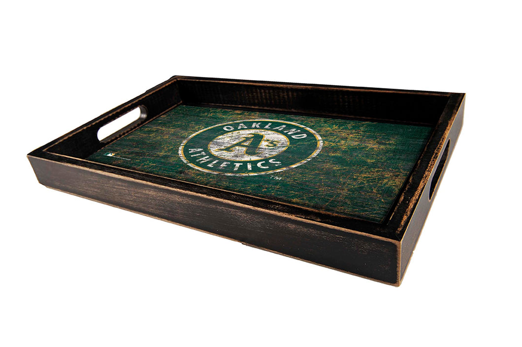 Oakland Athletics Team Color Wood Tray