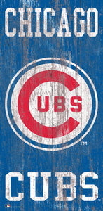 Chicago Cubs Heritage Logo Wood Sign - 6"x12"